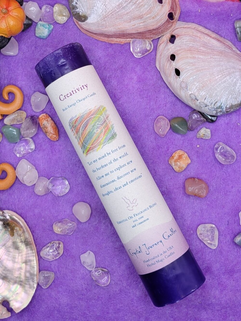 Creativity Reiki Scented Pillar Candle - Picture 4 of 4